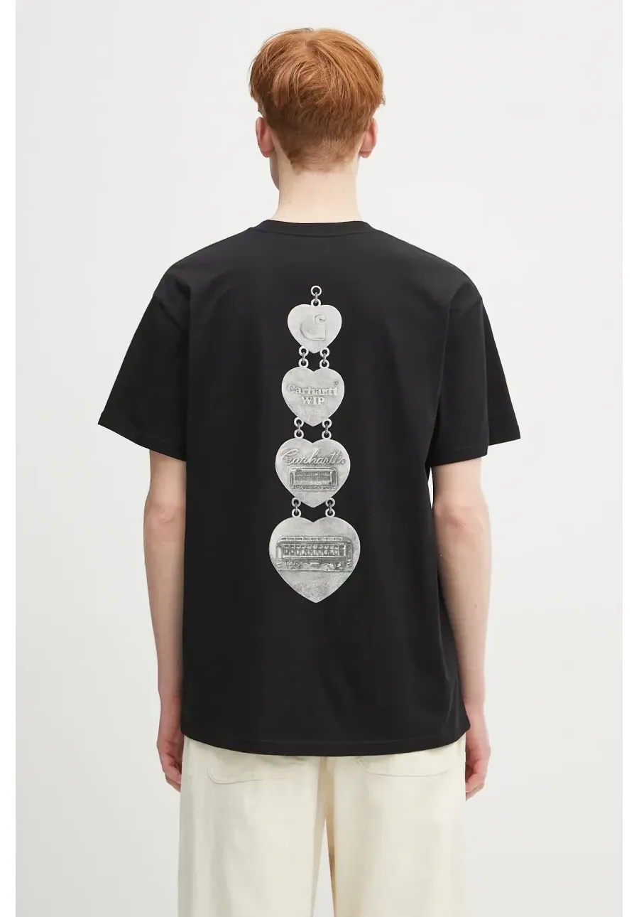 obrazek 1 Carhartt WIP t-shirt bawełniany S/S Hartt Chain T-Shirt męski kolor czarny z nadrukiem I034663.89XX