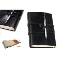 Zdjęcie Czarny elegancki Notes - Skóra
