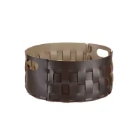 Picture Bottega round basket Ø40xH20 cm, chocolate color