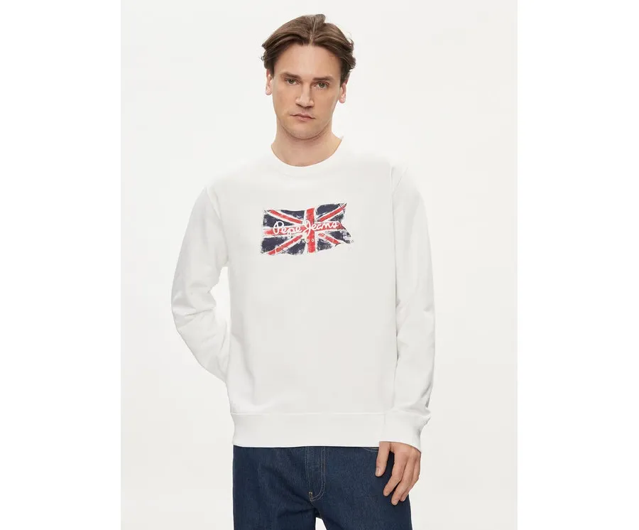 obrazek 1 Pepe Jeans Bluza Ruwan PM582669 Biały Regular Fit
