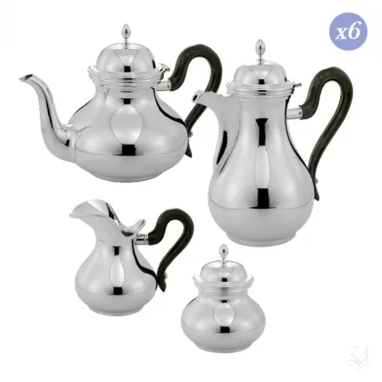 Picture Silver coffee set with an original shape for 6 people - Zaramella Argenti