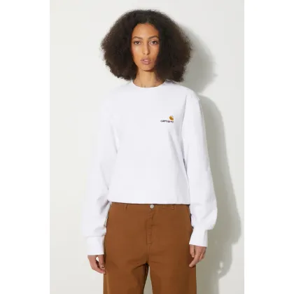 Zdjęcie Carhartt WIP bluza American Script Sweat damska kolor biały gładka I033649.02XX