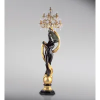 Zdjęcie Rzeźba z brązu Wenus stojącej na globie z oświetleniem - Fonderia Artistica Ruocco