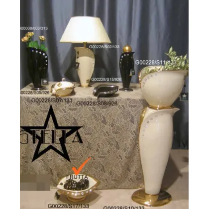 Picture A solid beige ceramic fruit bowl