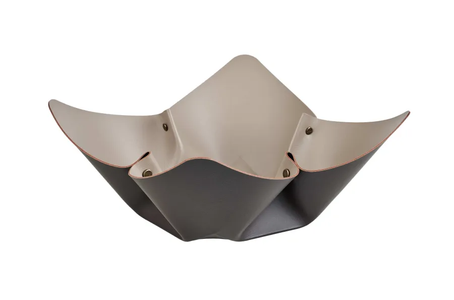 obrazek 1 Skórzana misa na owoce Ø35 cm w kolorze czekoladowym