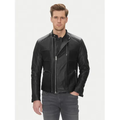 Zdjęcie Serge Pariente Kurtka skórzana Couture Czarny Slim Fit