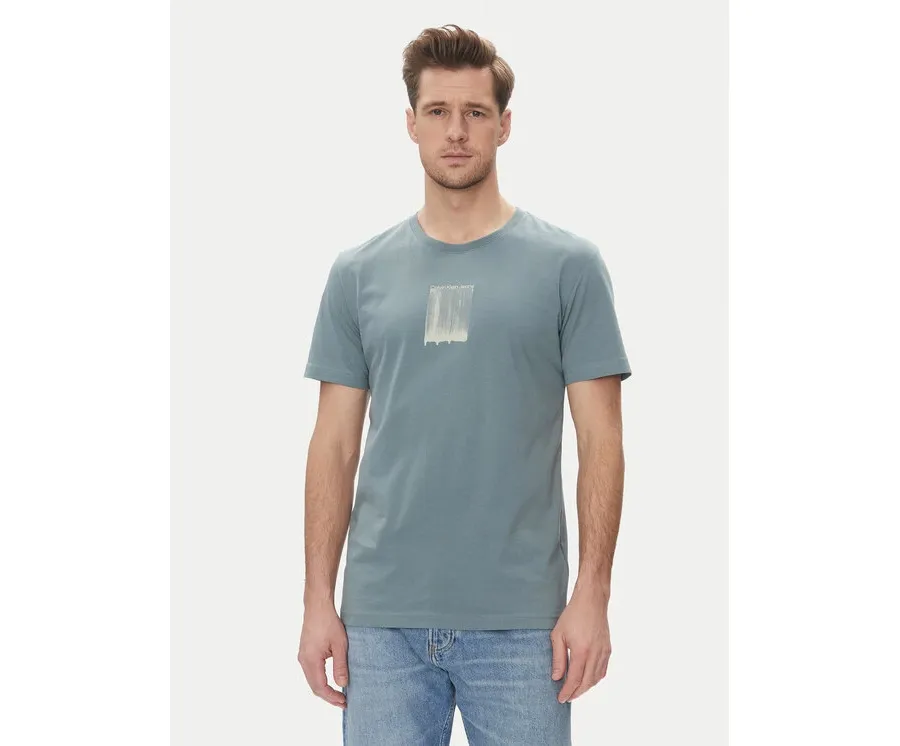 obrazek 1 Calvin Klein Jeans T-Shirt Brush Stroke J30J327522 Niebieski Regular Fit