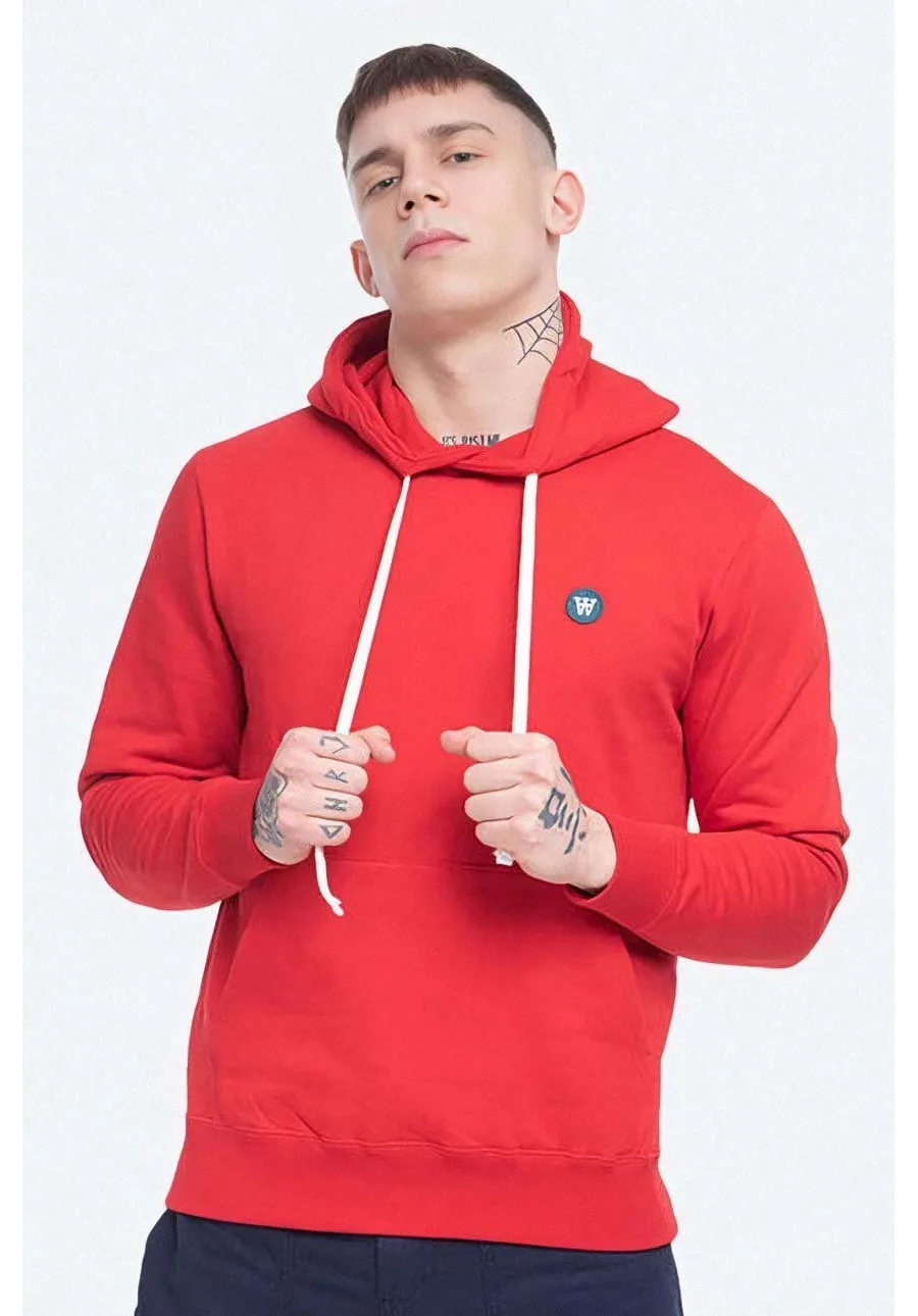 obrazek 1 Wood Wood bluza Bluza Wood Wood 10845600-2424 RED męska kolor czerwony z kapturem gładka 10845600.2424-RED