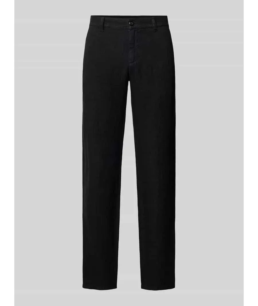 obrazek 1 Spodnie lniane o kroju regular fit w jednolitym kolorze model ‘LOU’