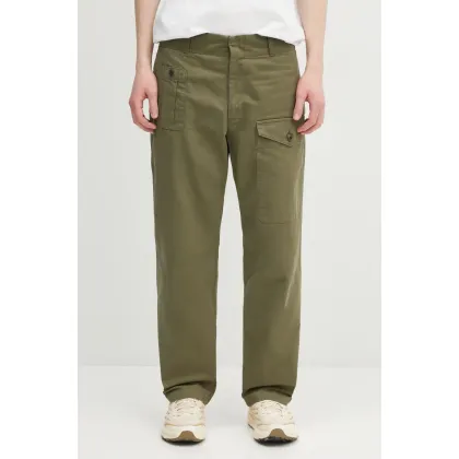 Zdjęcie Human Made spodnie bawełniane Straight Cargo Pants męskie kolor zielony proste HM29PT010