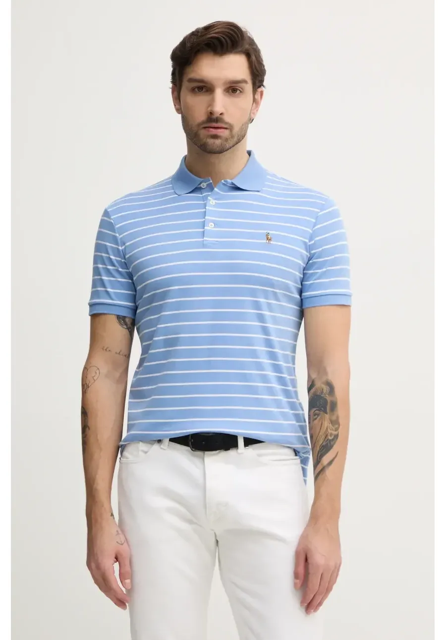 obrazek 1 Polo Ralph Lauren polo bawełniane kolor niebieski wzorzysty