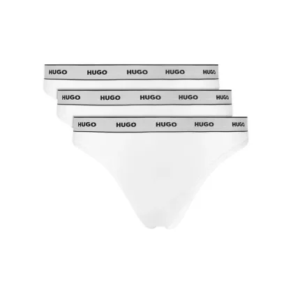 Zdjęcie HUGO Komplet 3 par stringów Triplet Thong Stripe 50545680 Biały