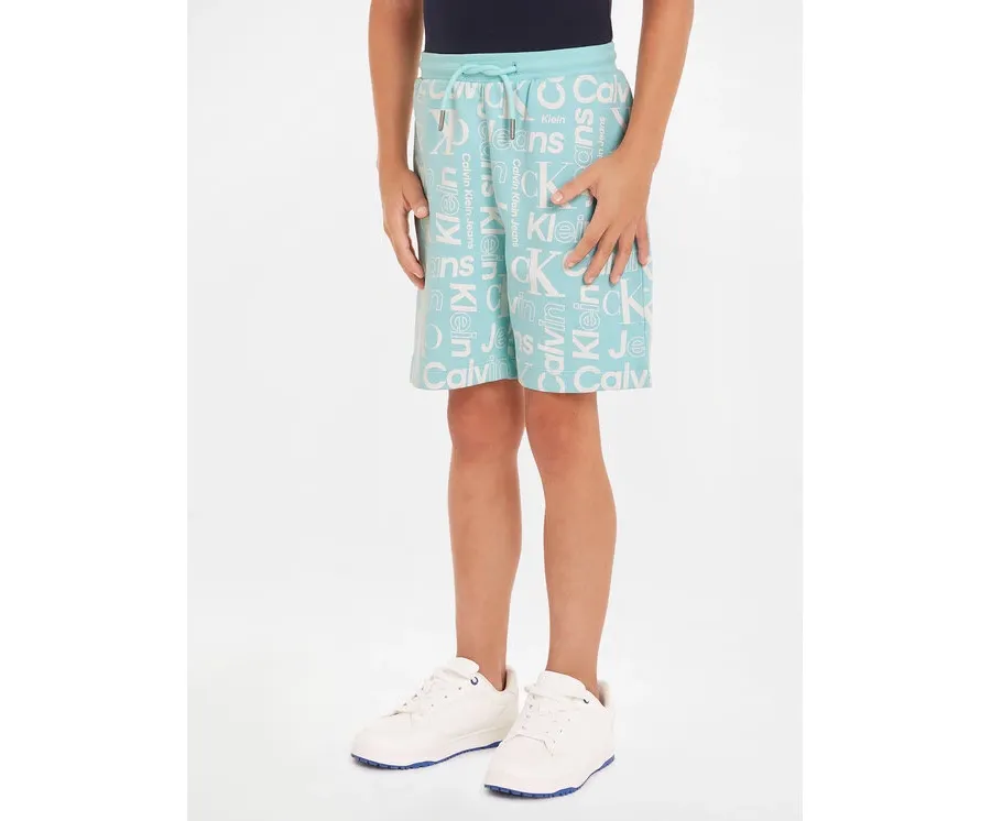 obrazek 1 Calvin Klein Jeans Szorty sportowe Inst Ck Aop IB0IB02105 Niebieski Regular Fit