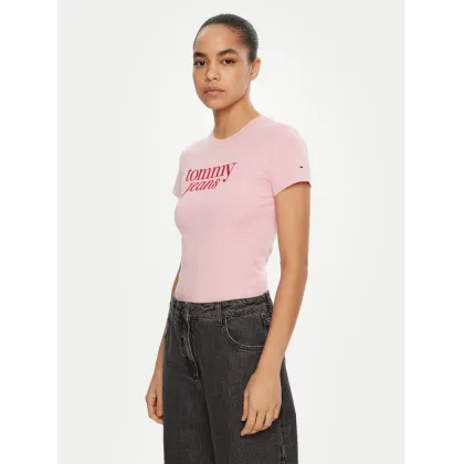 Zdjęcie Tommy Jeans T-Shirt Essential DW0DW19447 Różowy Slim Fit