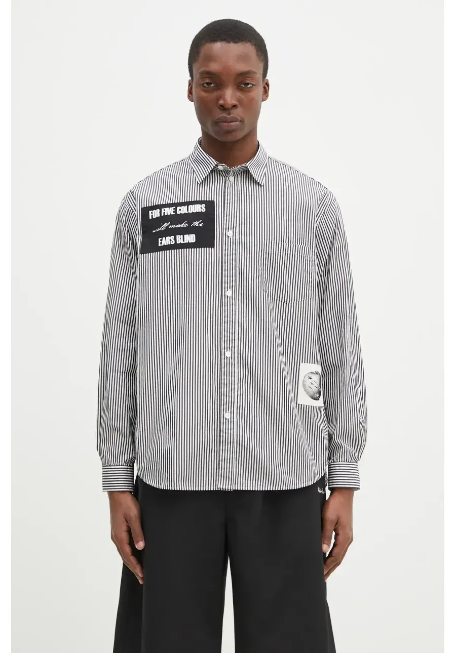 obrazek 1 Undercover koszula bawełniana Shirt męska kolor czarny regular z kołnierzykiem klasycznym UP1E4406.2