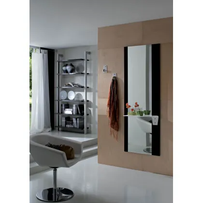 Picture Beautiful, stylish Italian mirror with a leather shelf - La Primavera