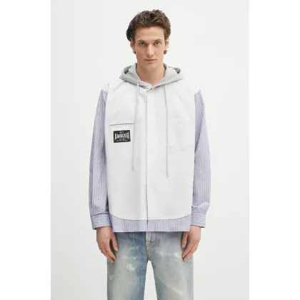 Zdjęcie AMBUSH bluza Hooded Shirt męska kolor szary z kapturem wzorzysta 12115312
