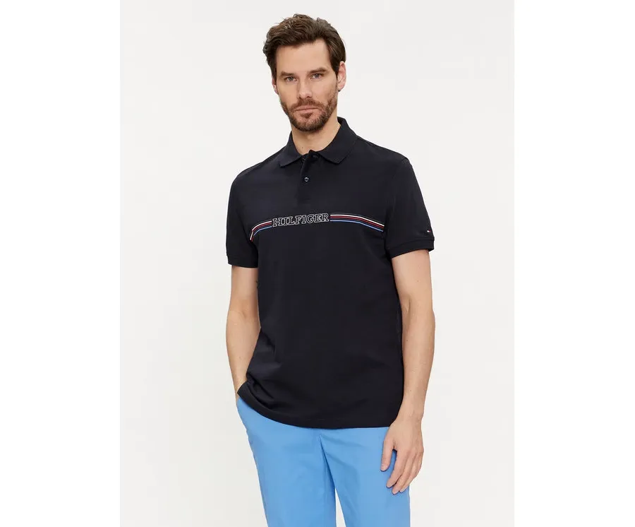 obrazek 1 Tommy Hilfiger Polo Stripe Chest MW0MW34769 Granatowy Regular Fit