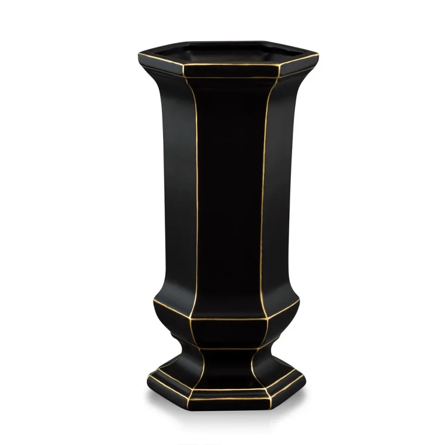 obrazek 1 Ceramiczny mały czarno złoty wazon - Ahura