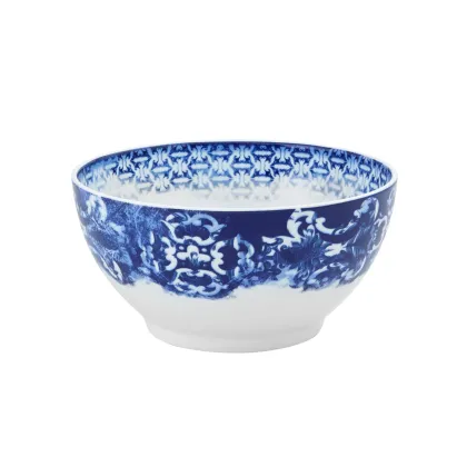 Zdjęcie Mała miska na sałatkę z porcelany z kolekcji Timeless z granatowym ozdobnym wzorem - Vista Alegre