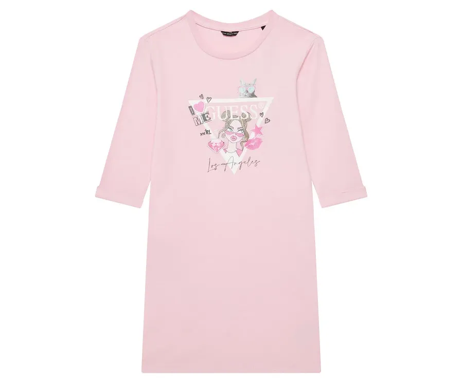 obrazek 1 Guess Sukienka codzienna J3YK13 KA6W4 Różowy Regular Fit