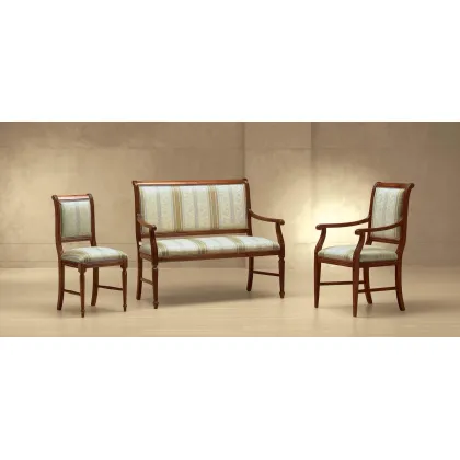 Zdjęcie Klasyczna luksusowa sofa, fotel i krzesło do salonu – Morello Gianpaolo