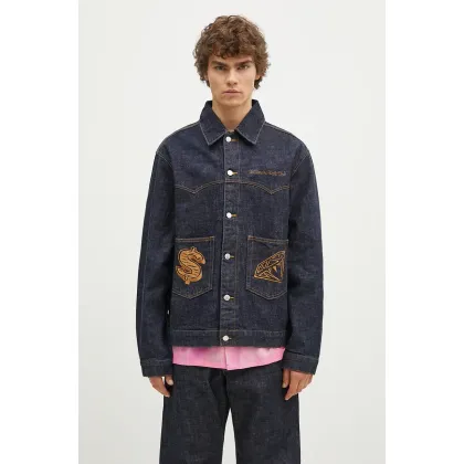 Zdjęcie Billionaire Boys Club kurtka jeansowa Diamonds & Dollars Selvedge Denim męska kolor granatowy przejściowa oversize B24303
