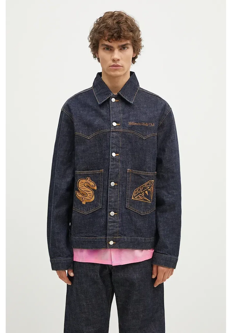 obrazek 1 Billionaire Boys Club kurtka jeansowa Diamonds & Dollars Selvedge Denim męska kolor granatowy przejściowa oversize B24303