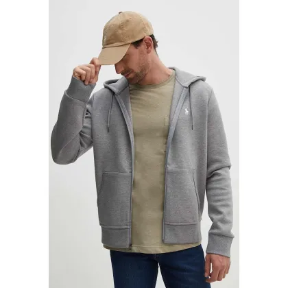 Zdjęcie Polo Ralph Lauren bluza męska kolor szary z kapturem gładka
