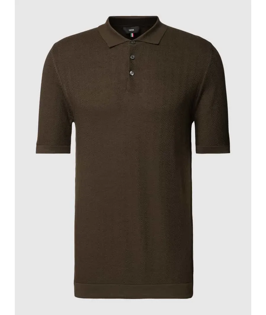 obrazek 1 Koszulka polo o kroju slim fit z fakturowanym wzorem model ‘Flavio’