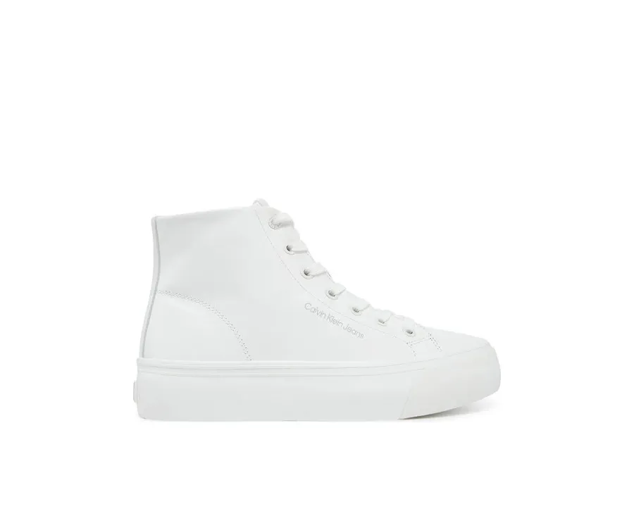 obrazek 1 Calvin Klein Jeans Sneakersy Vulc Flatform Mid Mg Lth YW0YW01741 Biały
