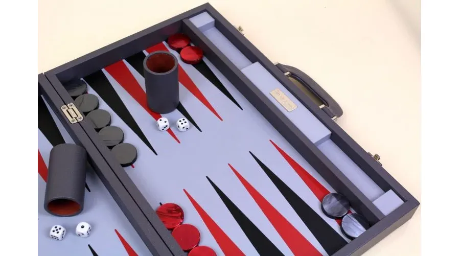 obrazek 2 Niezwykły drewniano-skórzany komplet do rozgrywek w Backgammon