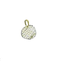 Picture Italian round pendant with a machined and cut plate with a diameter of 20 mm.