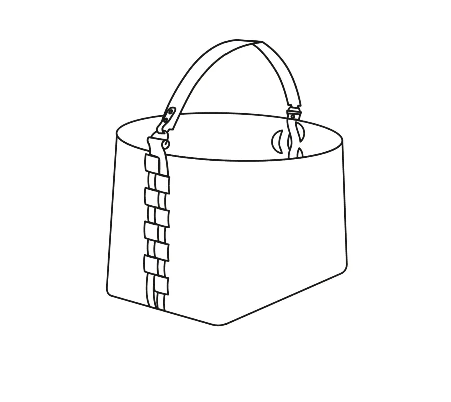 obrazek 2 Skórzany koszyk Helena 35x30xH26 cm w stylowym kolorze złamanego pudrowego różu