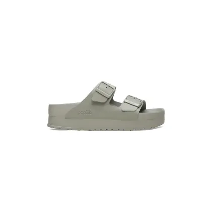 Zdjęcie Birkenstock klapki skórzane Arizona Flex Platform Birkenstock x Papillio damskie kolor szary na platformie 1026913