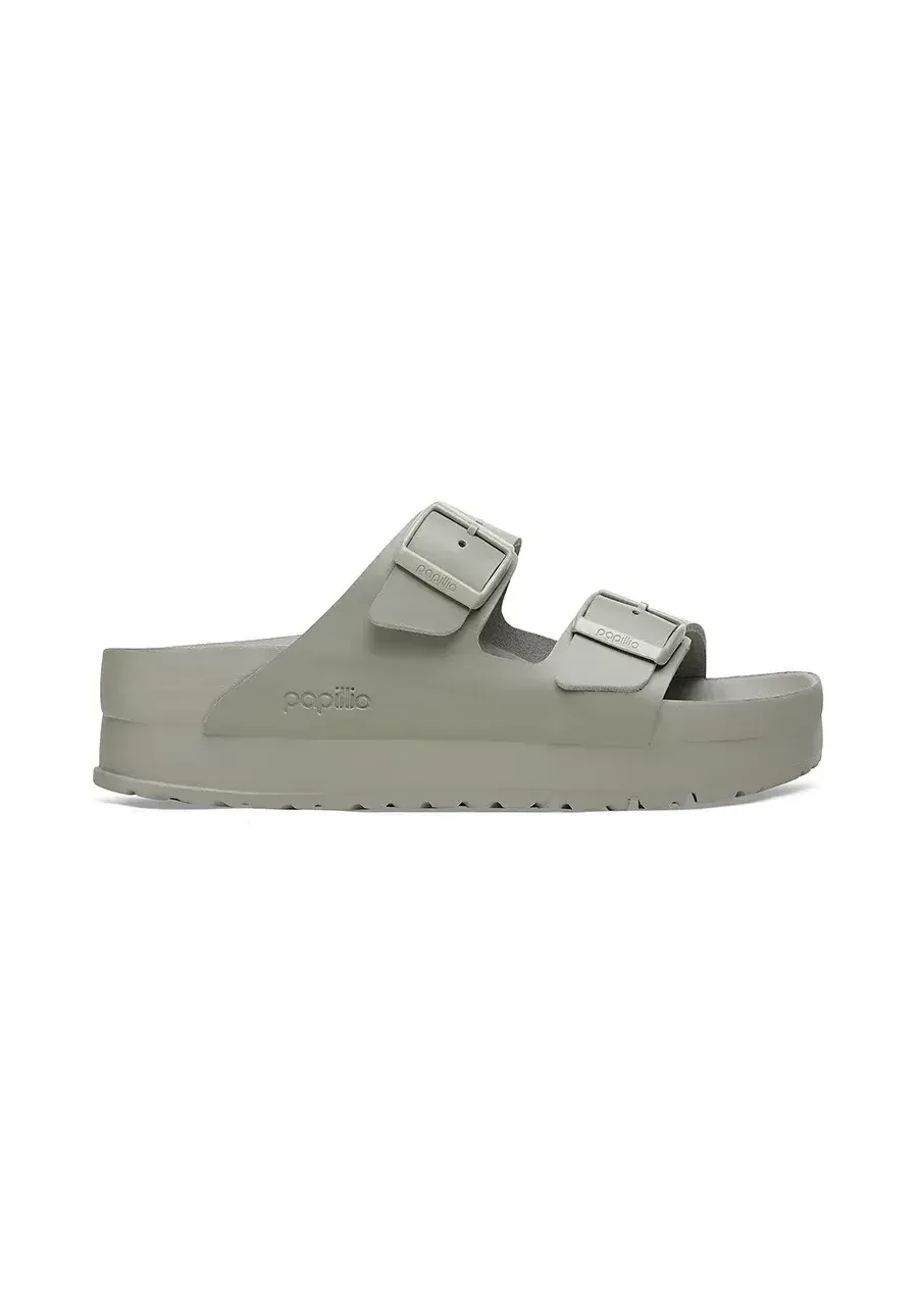 obrazek 1 Birkenstock klapki skórzane Arizona Flex Platform Birkenstock x Papillio damskie kolor szary na platformie 1026913