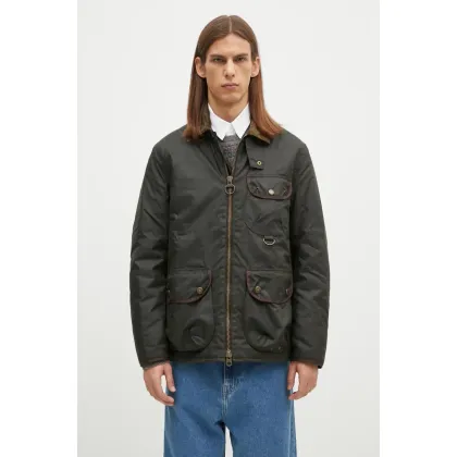 Zdjęcie Barbour kurtka Angler Wax Jacket męska kolor zielony przejściowa MWX2348