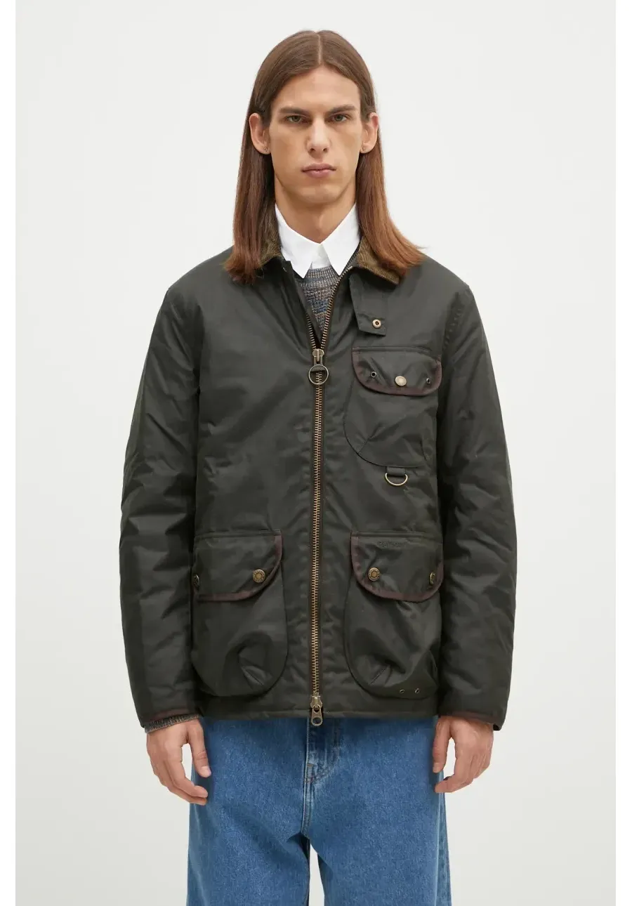 obrazek 1 Barbour kurtka Angler Wax Jacket męska kolor zielony przejściowa MWX2348