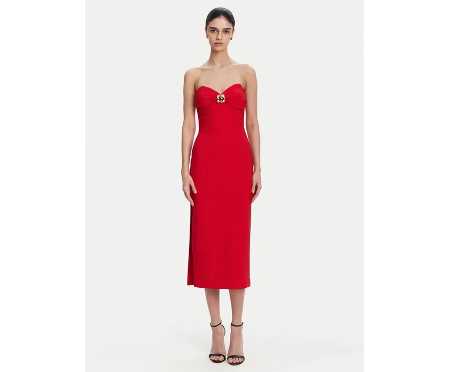 obrazek 1 Elisabetta Franchi Sukienka koktajlowa AB-769-51E2 Czerwony Regular Fit