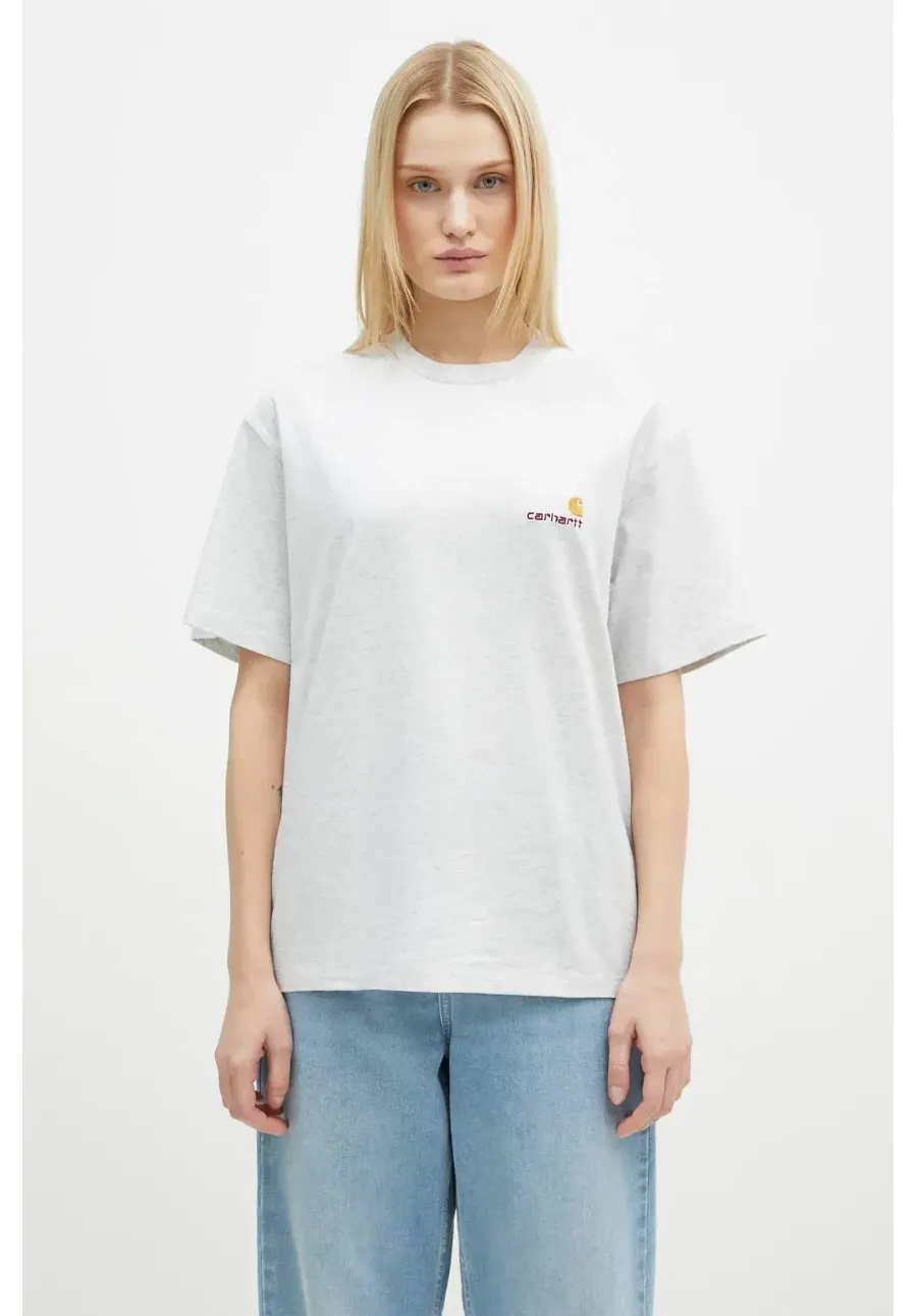 obrazek 1 Carhartt WIP t-shirt bawełniany S/S American Script T-Shirt damski kolor szary I032218.482XX