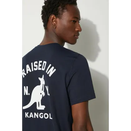 Zdjęcie Kangol t-shirt bawełniany Heritage Basic kolor granatowy z nadrukiem KLHB003-OFFWHITE