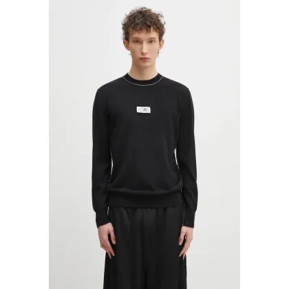 Zdjęcie MM6 Maison Margiela sweter wełniany męski kolor czarny lekki SH0HL0017