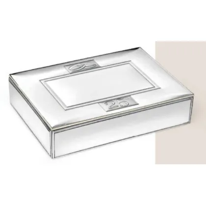 Picture Stylish silver box 13x18x4 cm referring to the 25th wedding anniversary