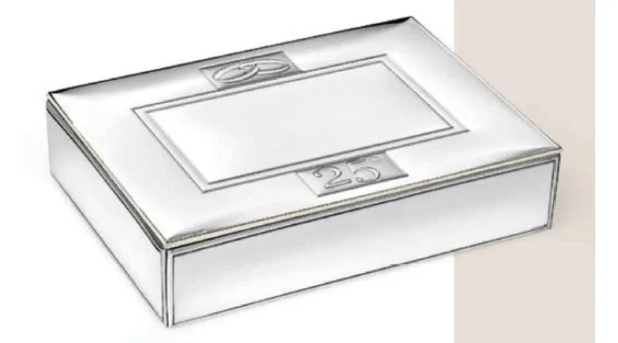 obrazek 1 Stylowe srebrne pudełko 13х18х4 cm nawiązujące do 25 rocznicy ślubu
