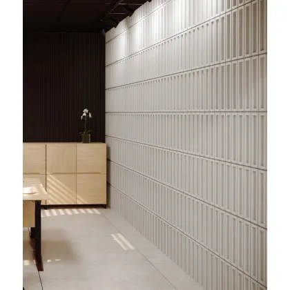 Zdjęcie 80x41,4 cm VT - PB51 (BS śnieżno biały) CEGIEŁKA - Panel dekor 3D beton architektoniczny