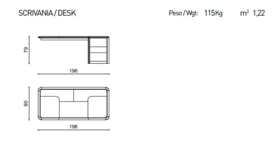 obrazek 3 Modułowe włoskie biurko Bruce - Ulivi Salotti