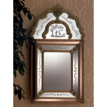 Zdjęcie Niepowtarzalne luksusowe lustro weneckie Murano