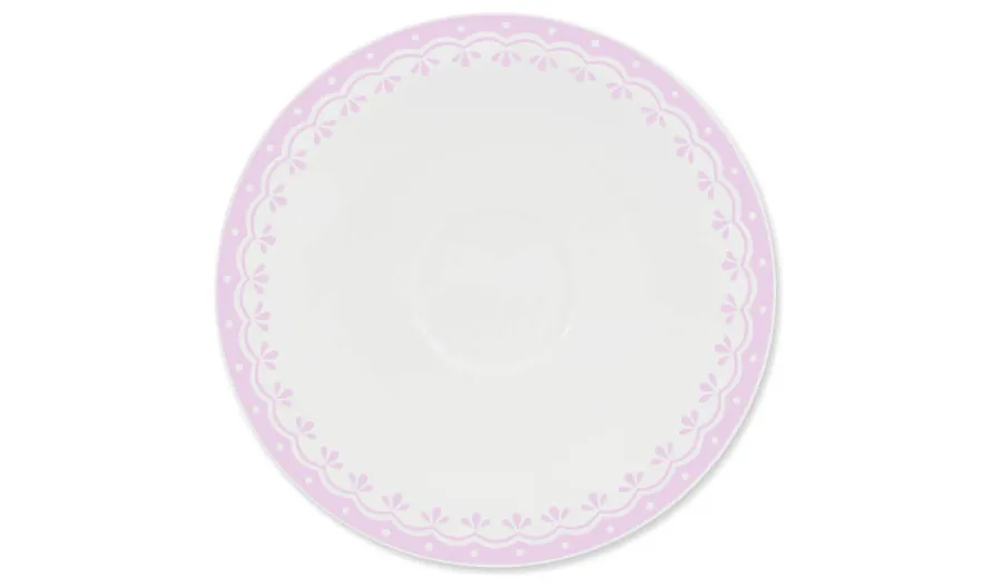 obrazek 1 Wyjątkowy spodek z porcelany z geometrycznym różowym zdobieniem z kolekcji HyggeLine - wariant 3 – Leander