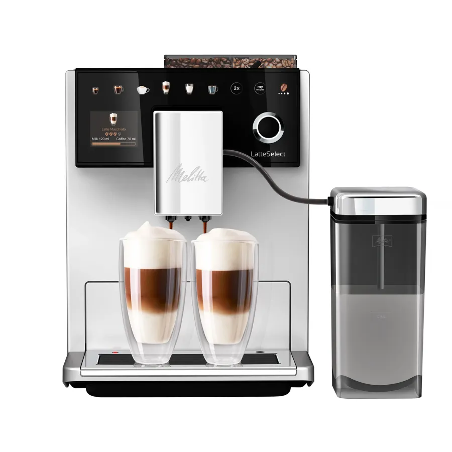 obrazek 1 Melitta - LatteSelect Facelift Srebrny / Czarny - Ekspres ciśnieniowy MELITTA