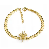 Zdjęcie Prestiżowa bransoletka Wykonany z pozłacanego 18-karatowego złota i białych cyrkonii